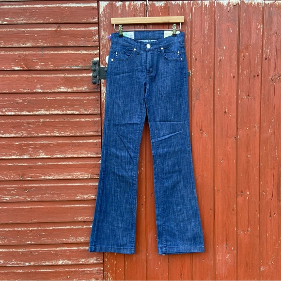 x-cape Denim - Vintage X Cape Womens Blue Boot Cut Raw Denim Jeans Made In Italy Stretch 28 10